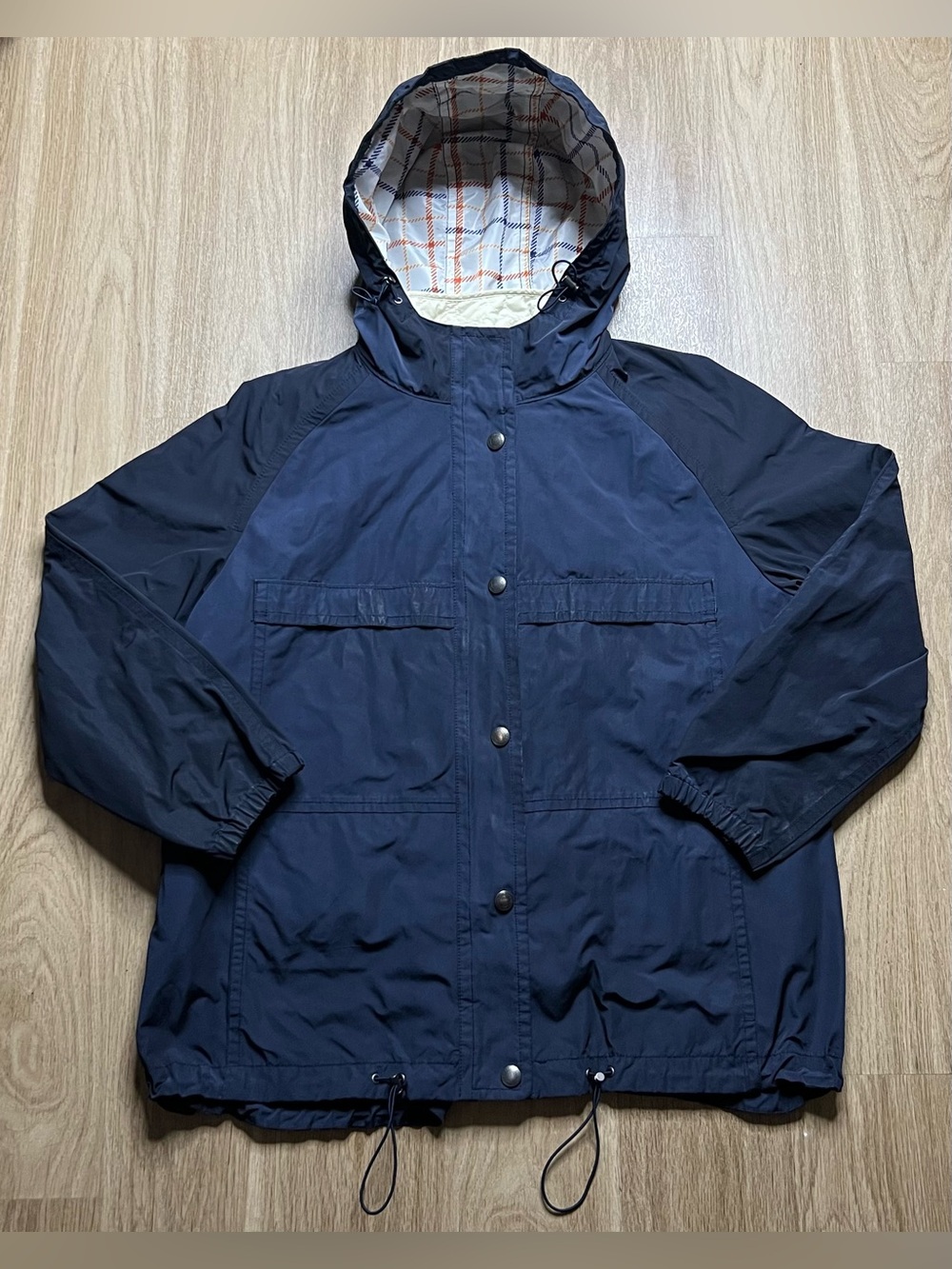 Coach Hooded Raincoat Quilt Lined Jacket Sz XL